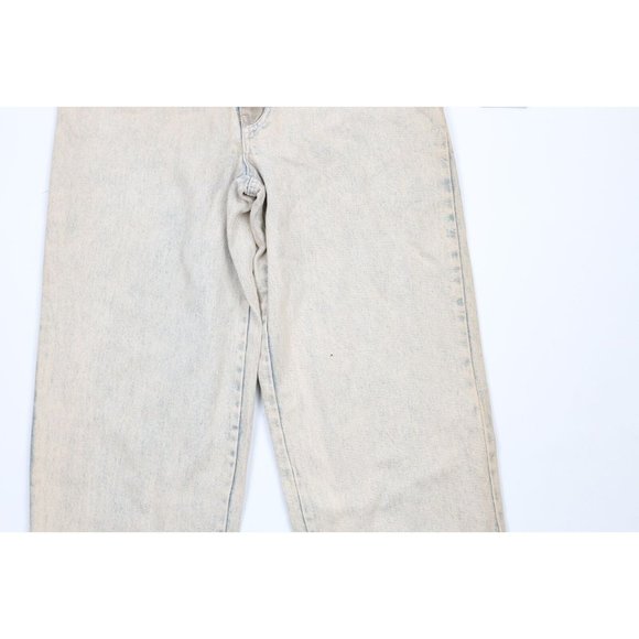NOS Vtg 90s Streetwear Mens 32x36 Stonewashed Rainbow Baggy Fit Flip Cuff Jeans - Picture 4 of 11